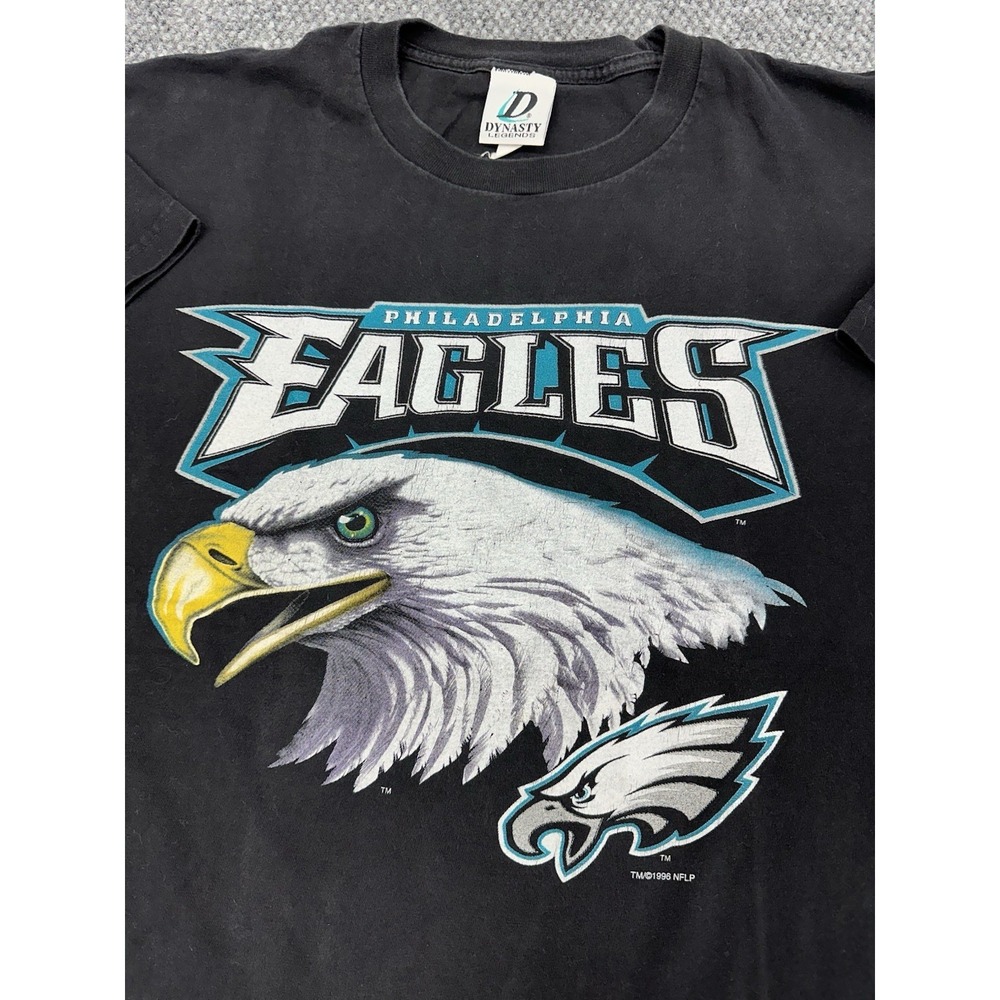 Vintage Philadelphia Eagles Men's XL 90's T-Shirt Big Logo Print 1996 USA